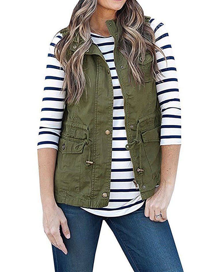 Women’s nan Utility Vest with drawstring, hood and patch pockets