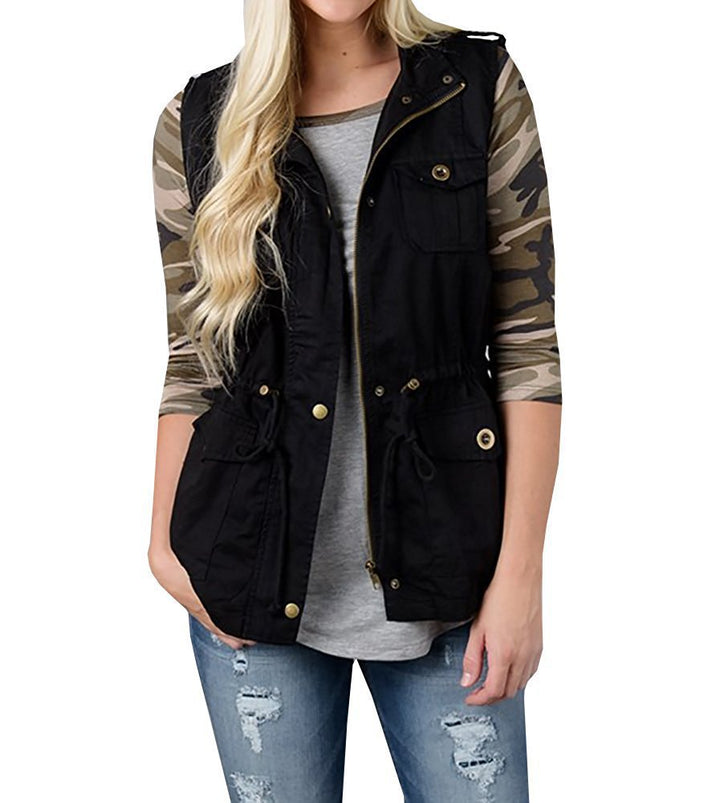 Women’s nan Utility Vest with drawstring, hood and patch pockets