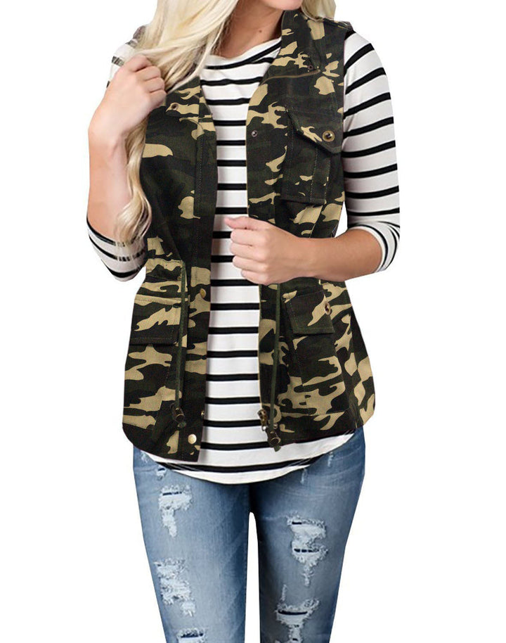 Women’s nan Utility Vest with drawstring, hood and patch pockets