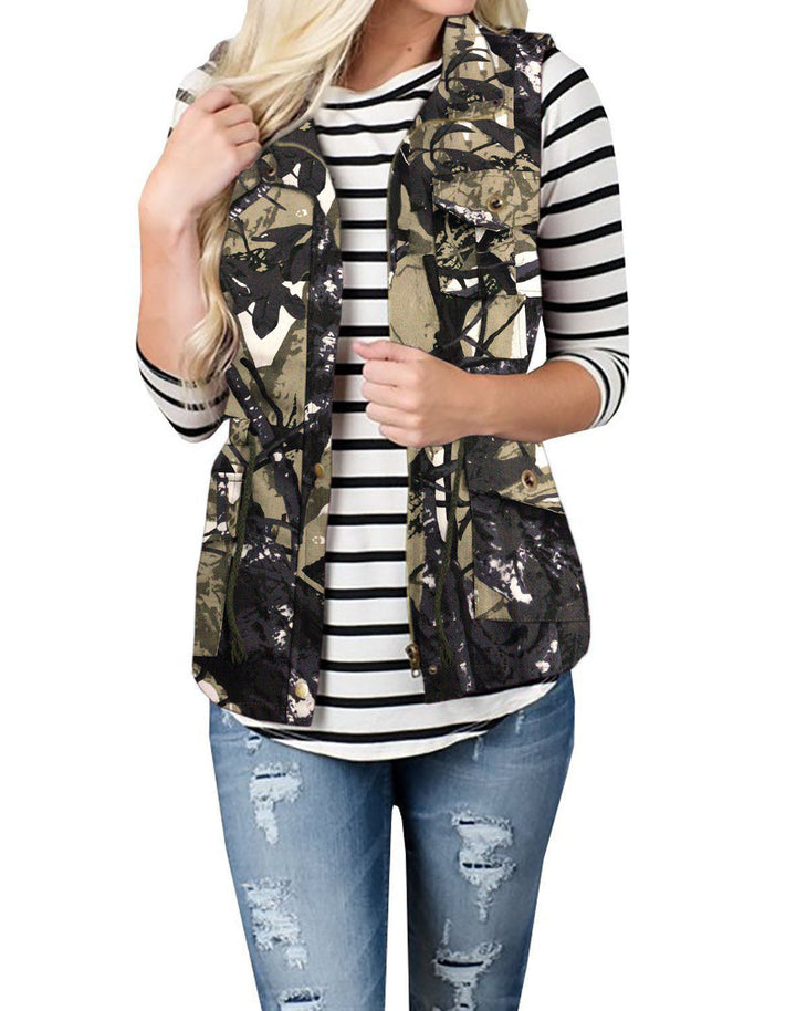 Women’s nan Utility Vest with drawstring, hood and patch pockets