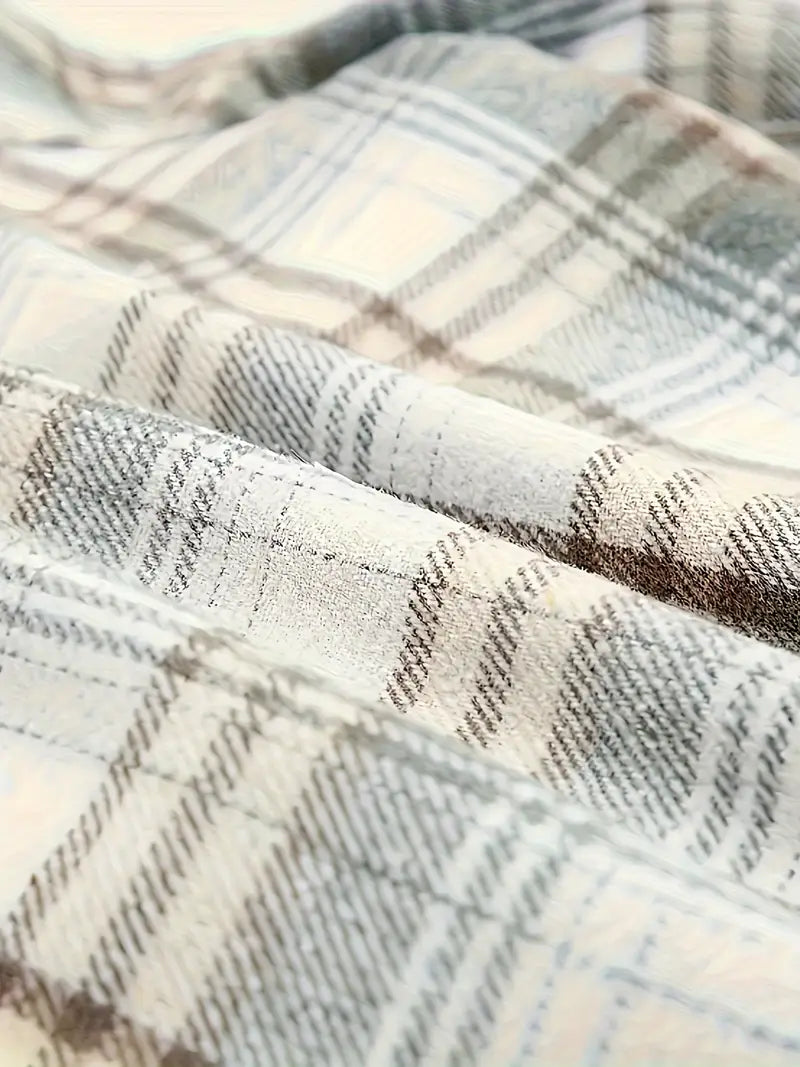 winter in check zip jacket