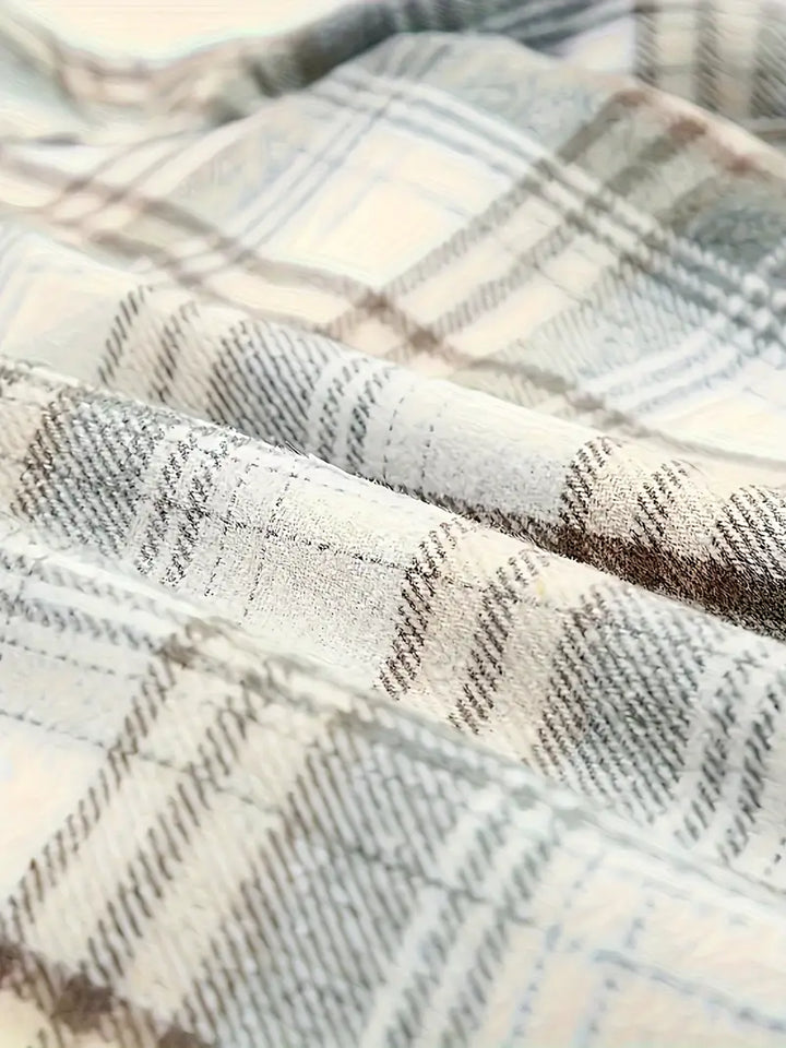 winter in check zip jacket