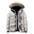 Men's thermal parka with hood and Removable Fur collar