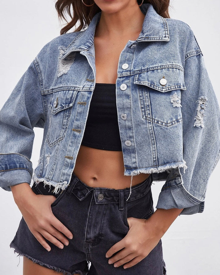 denim short jacket