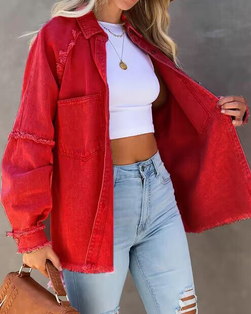 Edge Patchwork pocket denim jacket