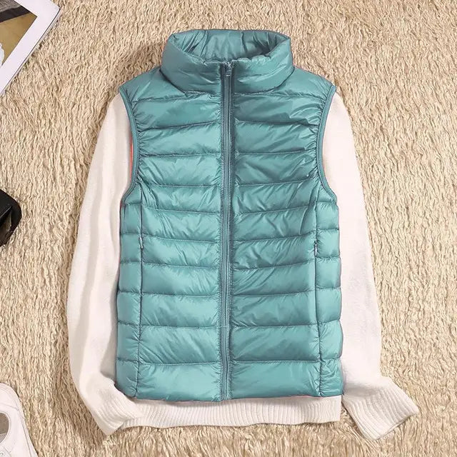 women’s lightweight zip front Puffer gilet