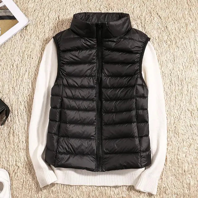 women’s lightweight zip front Puffer gilet