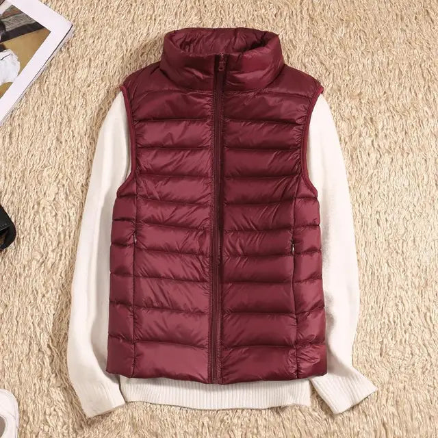 women’s lightweight zip front Puffer gilet