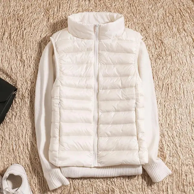 women’s lightweight zip front Puffer gilet