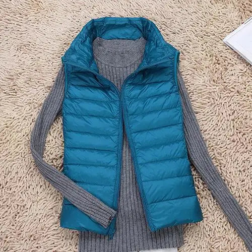 women’s lightweight zip front Puffer gilet