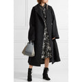 Women's Oversized Single-Breasted Wool Blend Long Coat with Dropped Silhouette