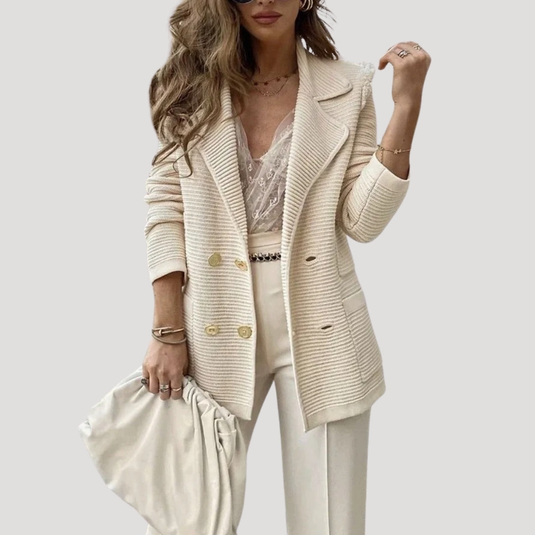 | Ribbed double blazer jacket