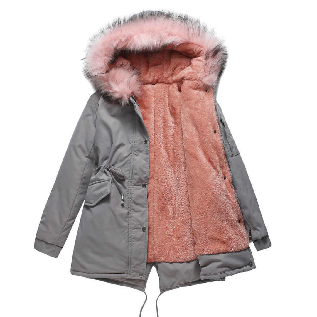 winter parka jacket with buttons Down
