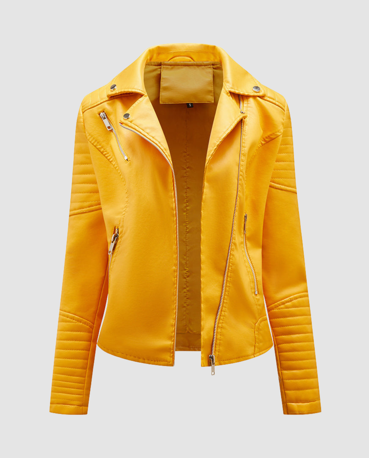 Elegant Faux Leather Jacket Women