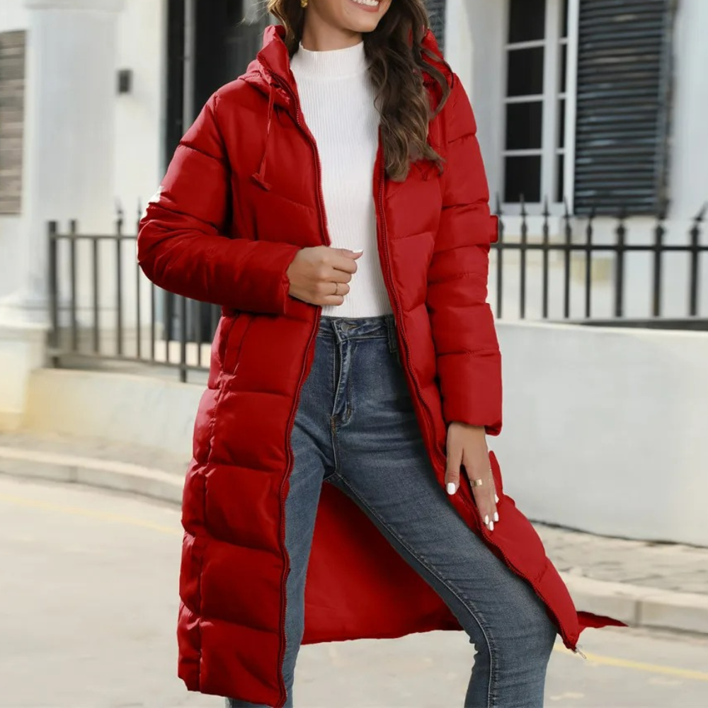Longer winter parka with hood for Women&