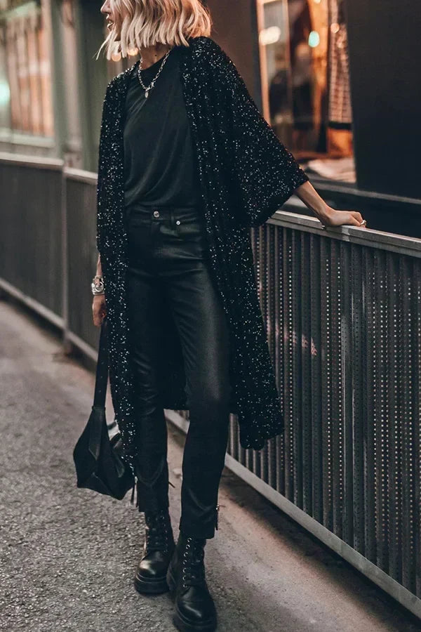 Jacket in windproof knitted with Sequws Suzie