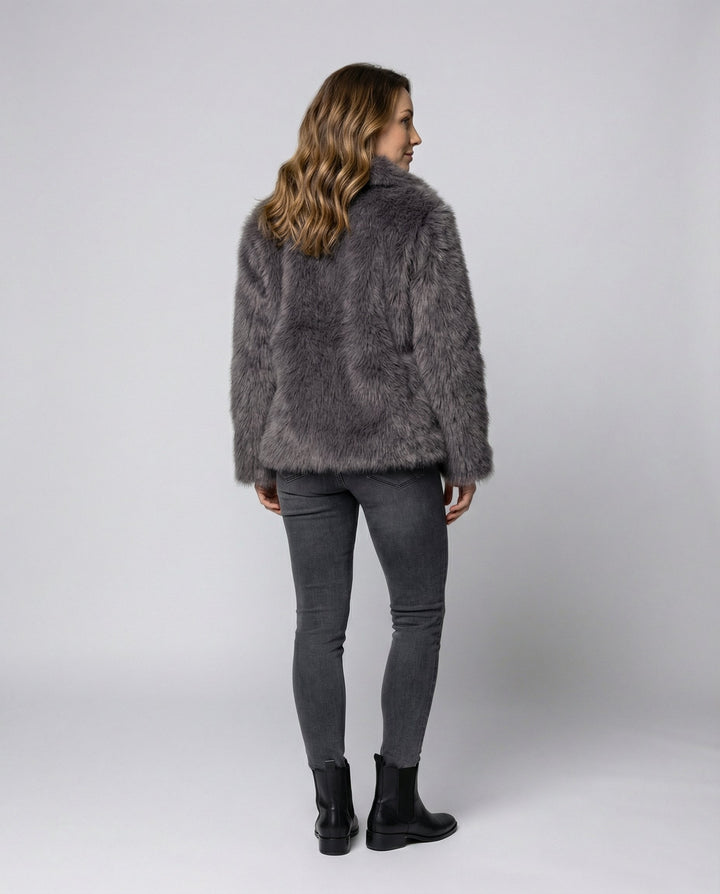 faux Fur Shawl collar jacket