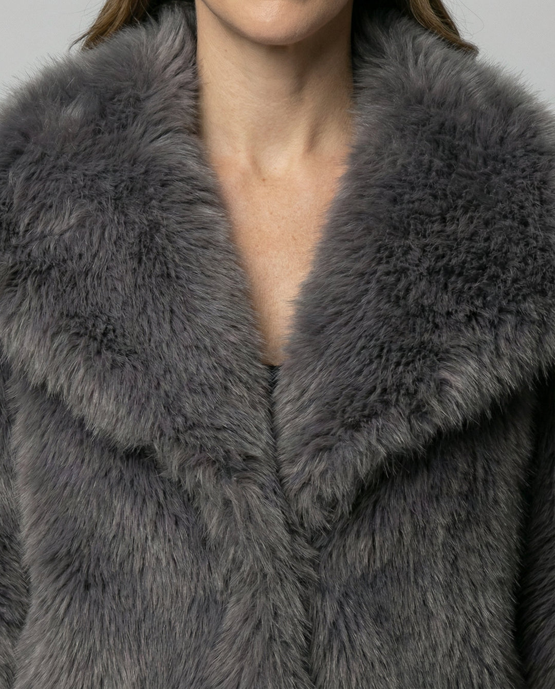 faux Fur Shawl collar jacket