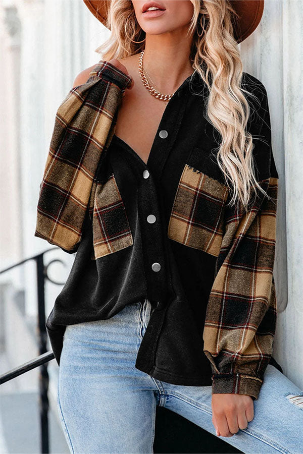 Patchwork pockets for chest oversized jacket