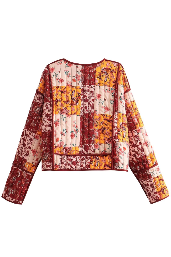 Casual short cardigan quilted cotton jacket