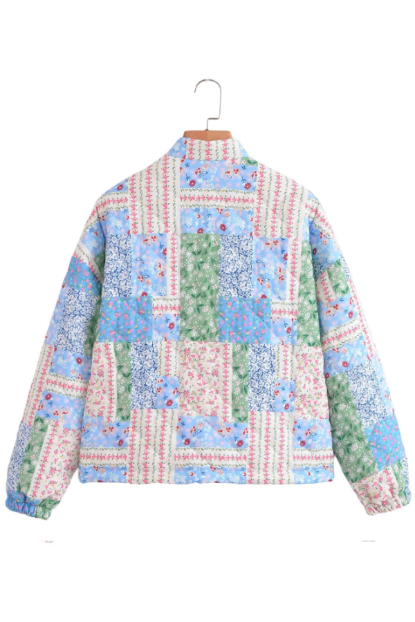 Collar long sleeve Floral pattern cotton jacket