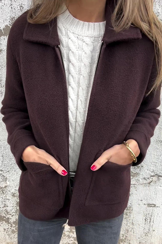 color Revers zip pocket casual jacket