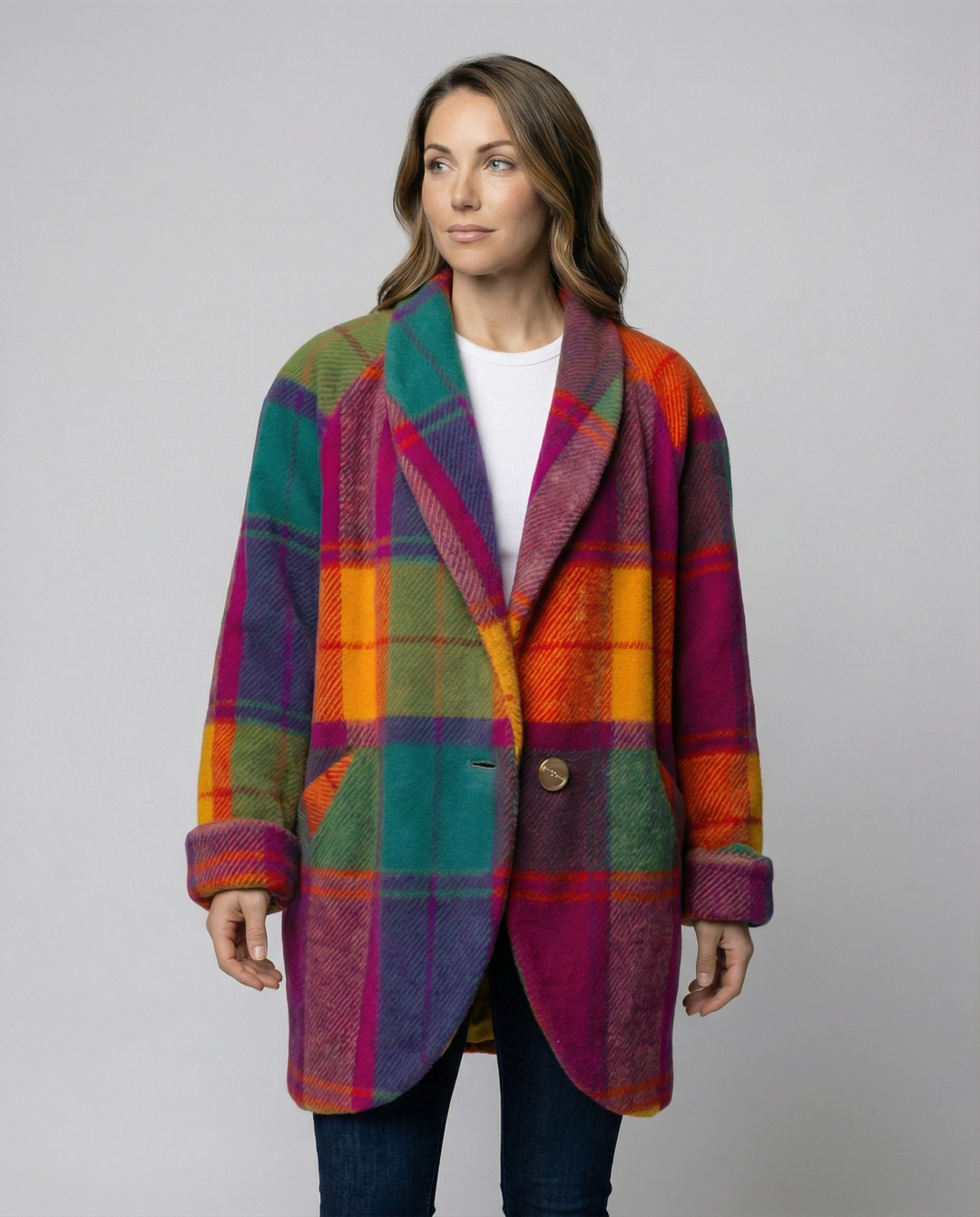Oversized checked pattern Women&