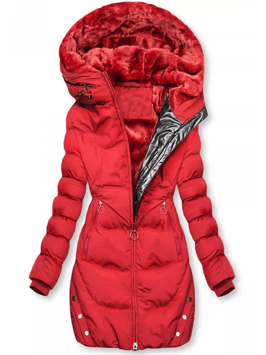 Quilted jacket with warm lining for women