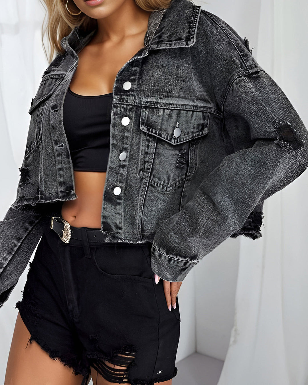 denim short jacket