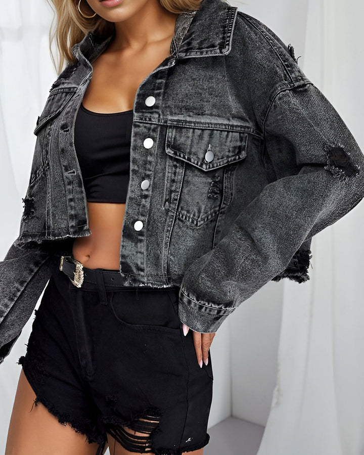 denim short jacket