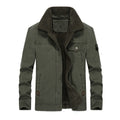 Men's canvas Work jacket with teddy Lining, shirt collar and chest chest pocket