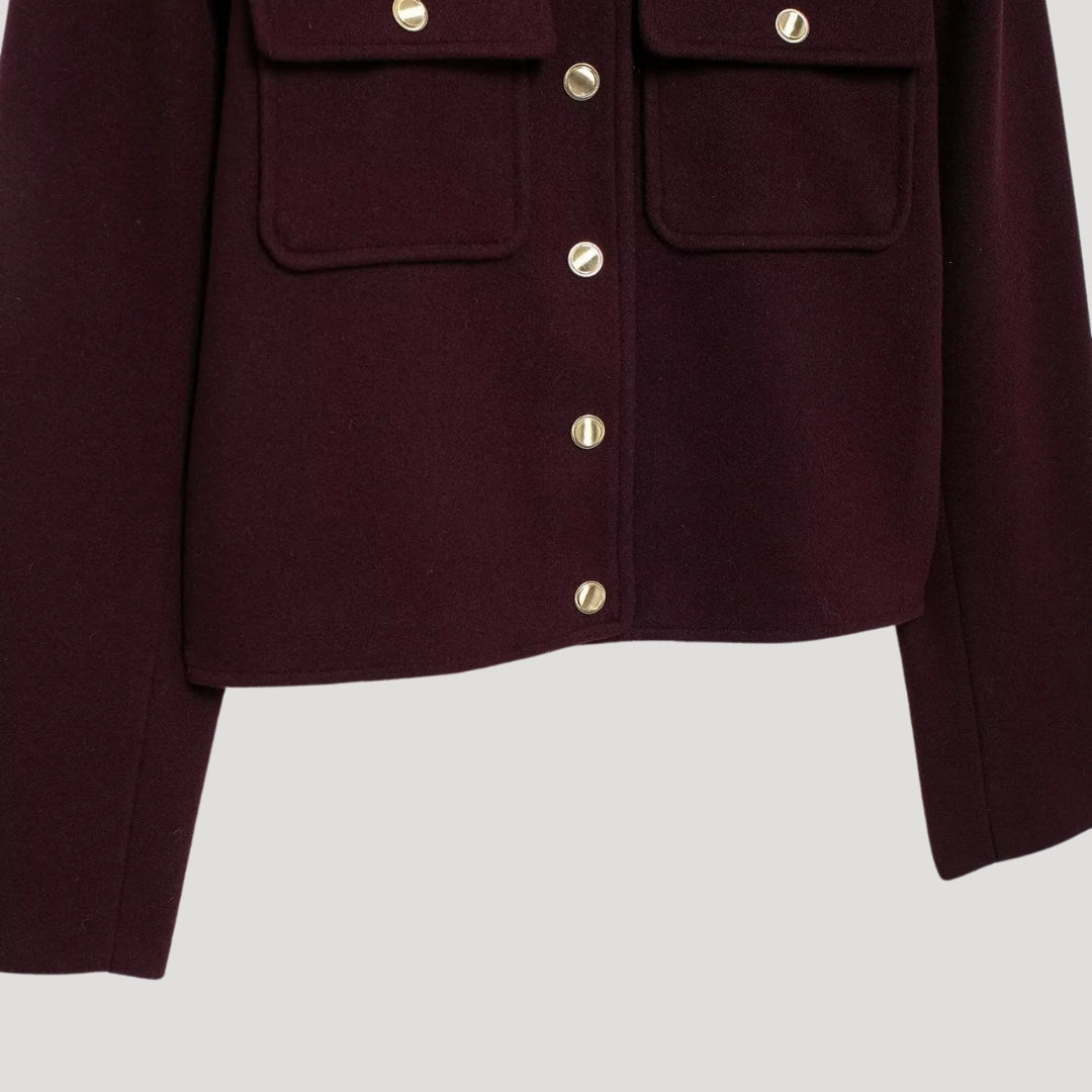 Structured wool blend button jacket