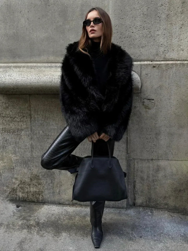 faux fur collar jacket