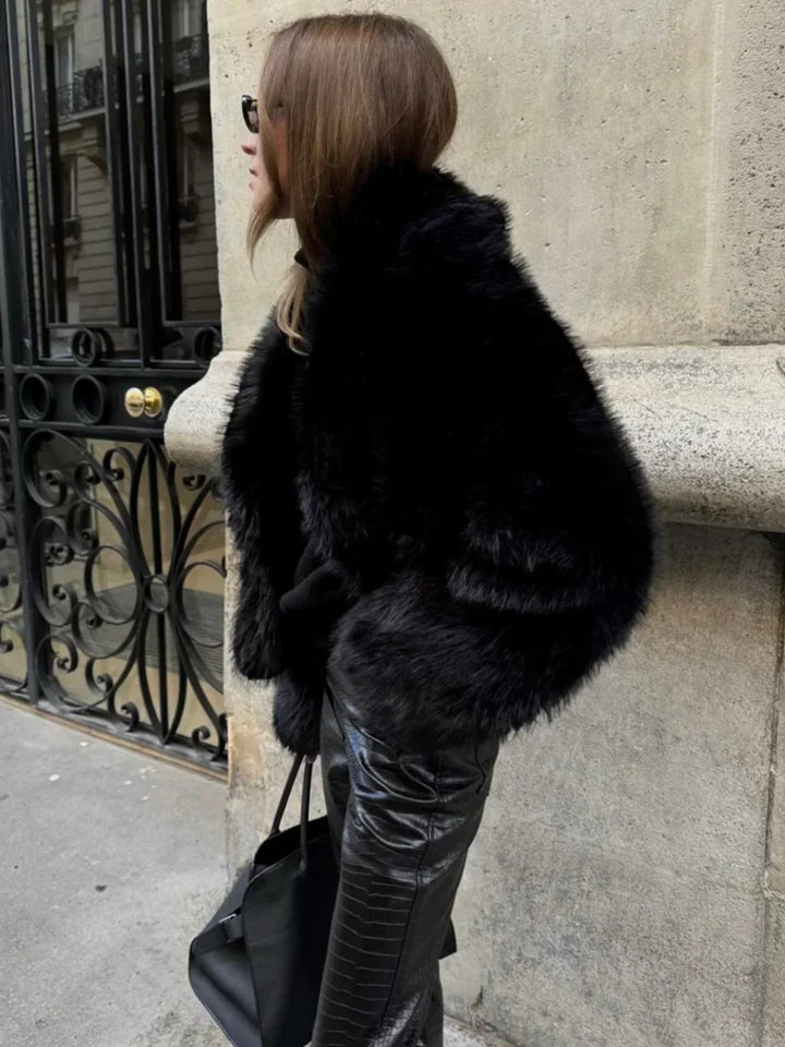 faux fur collar jacket