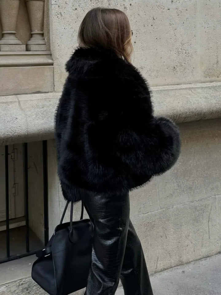 faux fur collar jacket