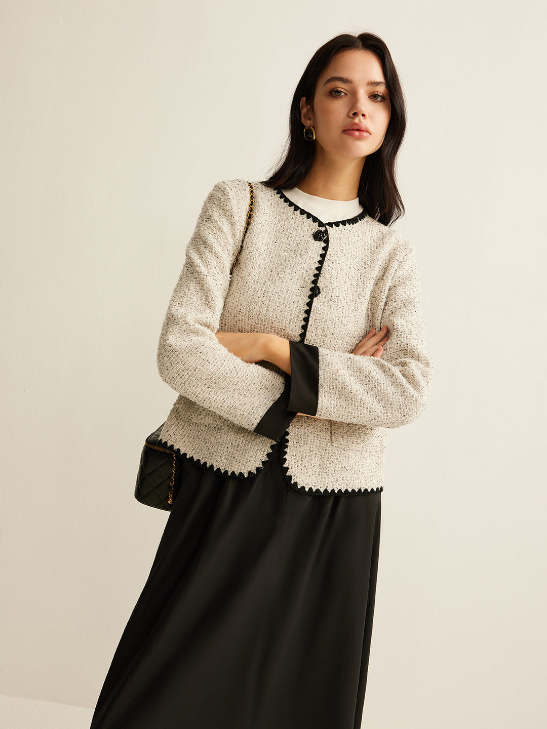 Trim Tweed short jacket
