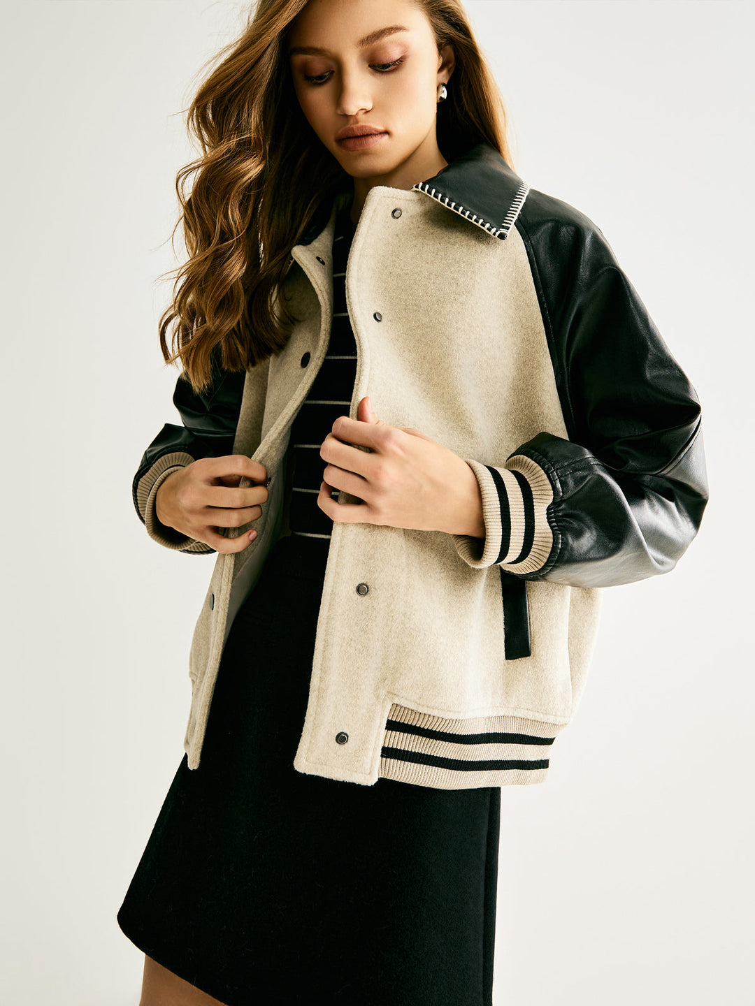 Wool blend Panel jacket