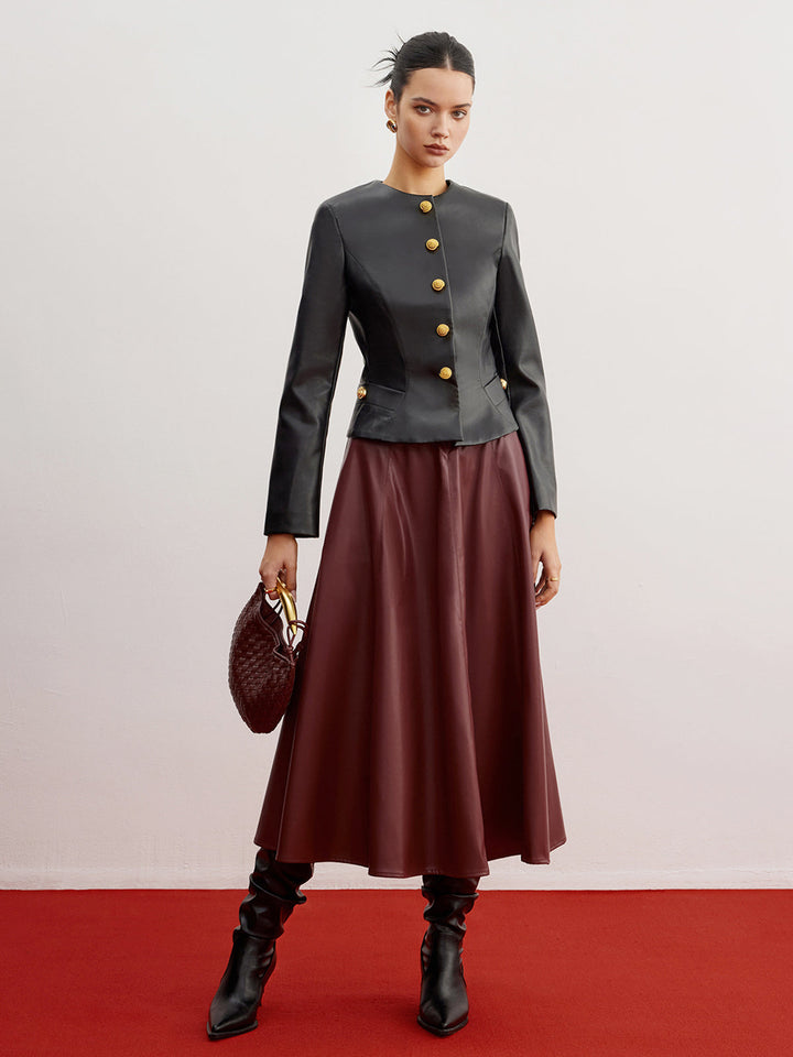 Faux leather Slim jacket