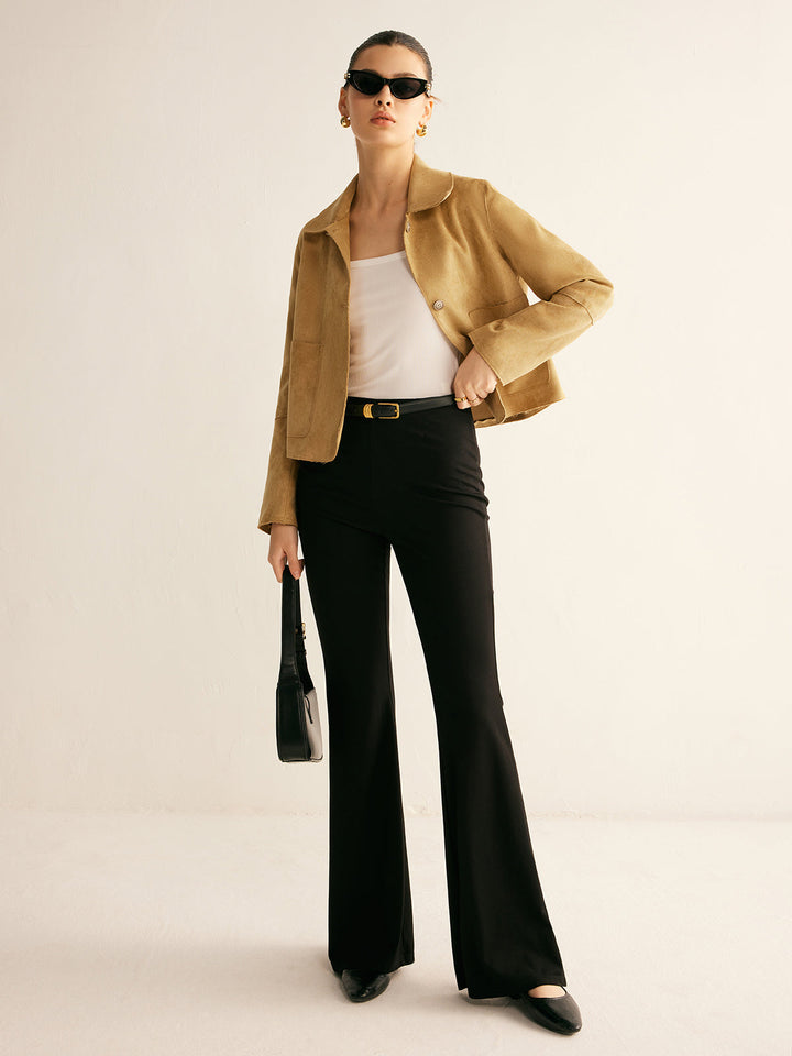Faux leather short jacket