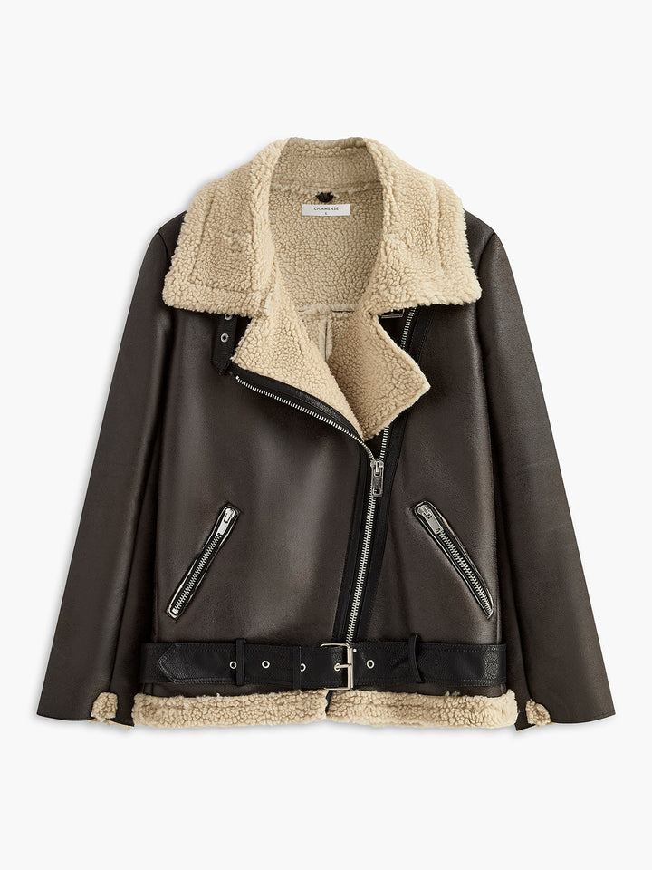 Belted soft jacket fleece