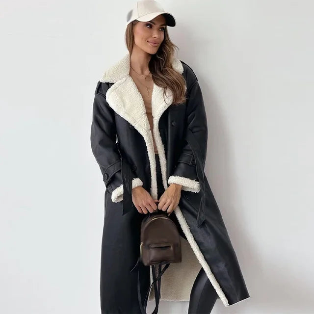 Fur long jacket