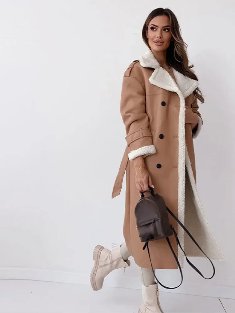 Fur long jacket