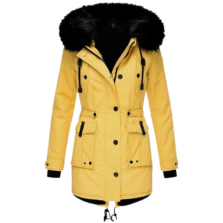 Elegant Winter parka with faux fur hood
