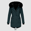 Elegant Winter parka with faux fur hood