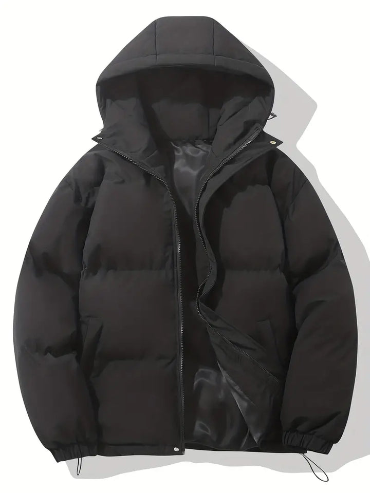 Warm jacket in classic design with hood