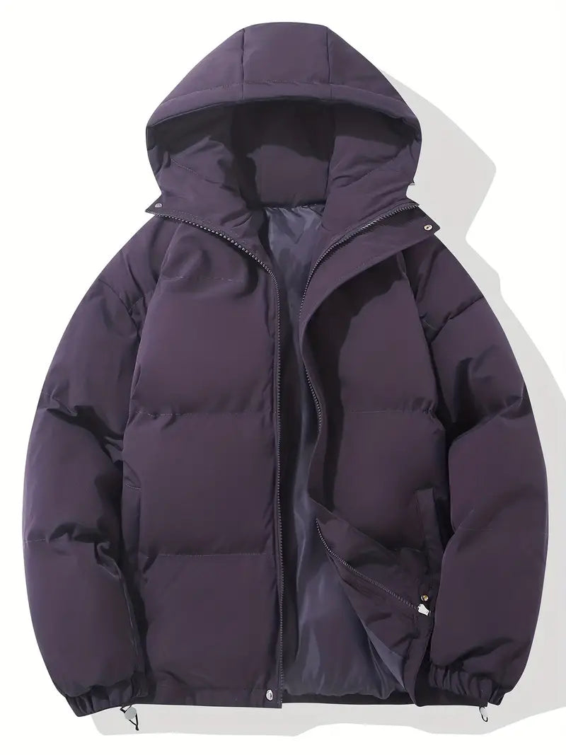 Warm jacket in classic design with hood