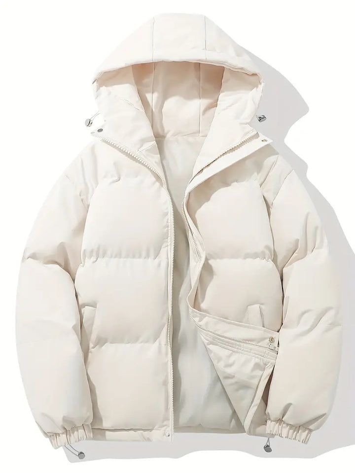 Warm jacket in classic design with hood