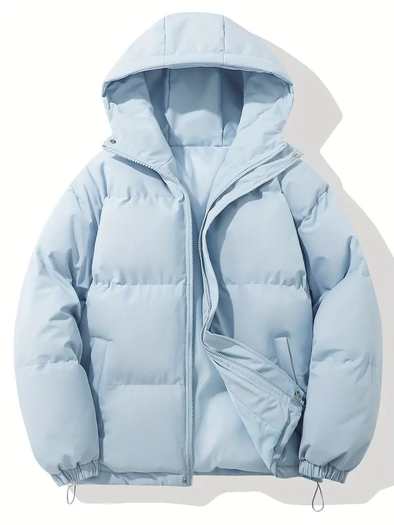 Warm jacket in classic design with hood