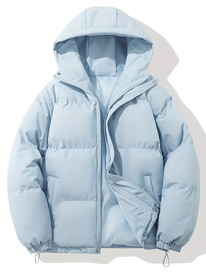 Warm jacket in classic design with hood
