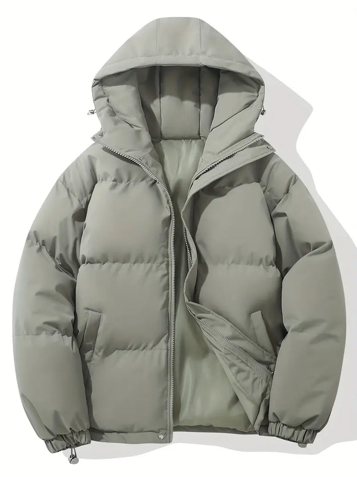Warm jacket in classic design with hood